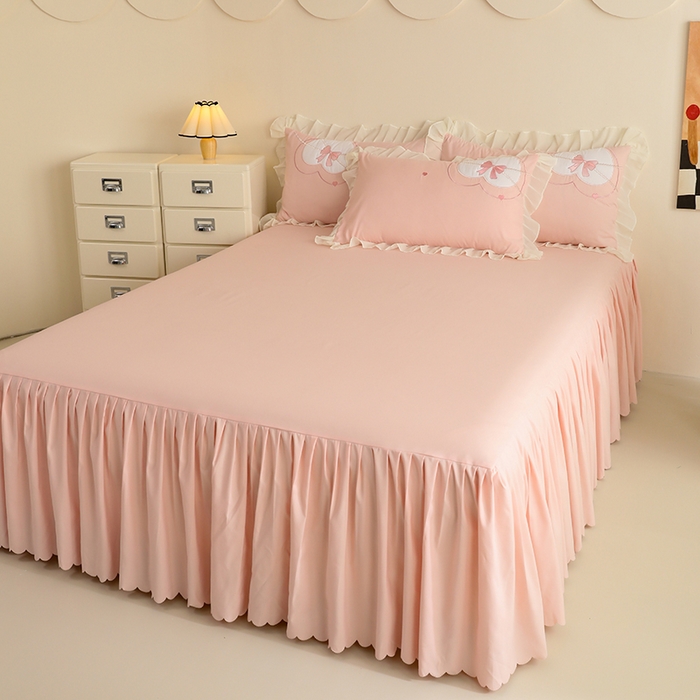 91家纺网 家纺一手货源 找家纺 慕语家纺 2025新款磨毛亲肤贴布绣浪漫告白四件套（专版花型） 浪漫告白-粉