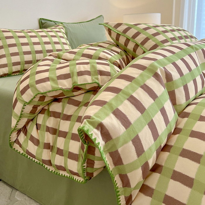 91家纺网 家纺一手货源 找家纺 （总）忆生活 2025秋冬全棉加厚磨毛贝壳边四件套直播爆款