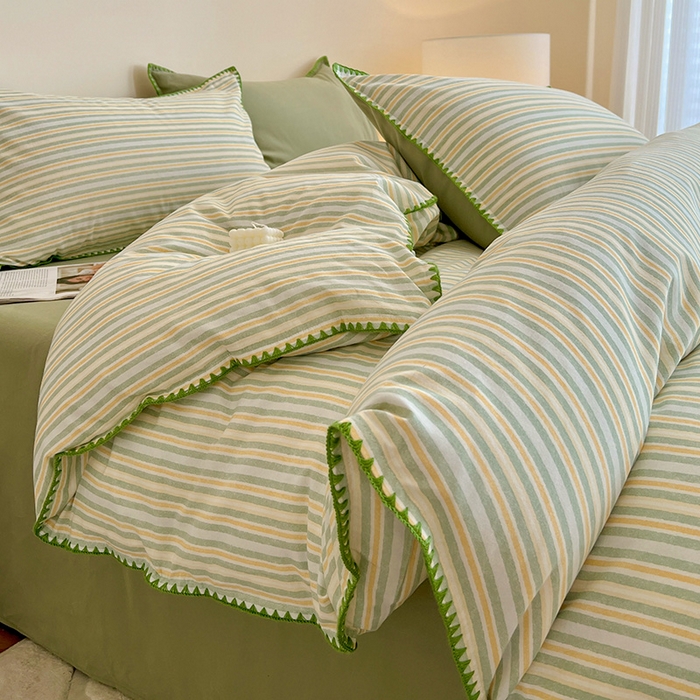 91家纺网 家纺一手货源 找家纺 （总）忆生活 2025秋冬全棉加厚磨毛贝壳边四件套直播爆款