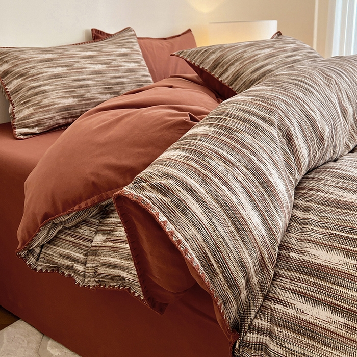 91家纺网 家纺一手货源 找家纺 （总）忆生活 2025秋冬全棉加厚磨毛贝壳边四件套直播爆款