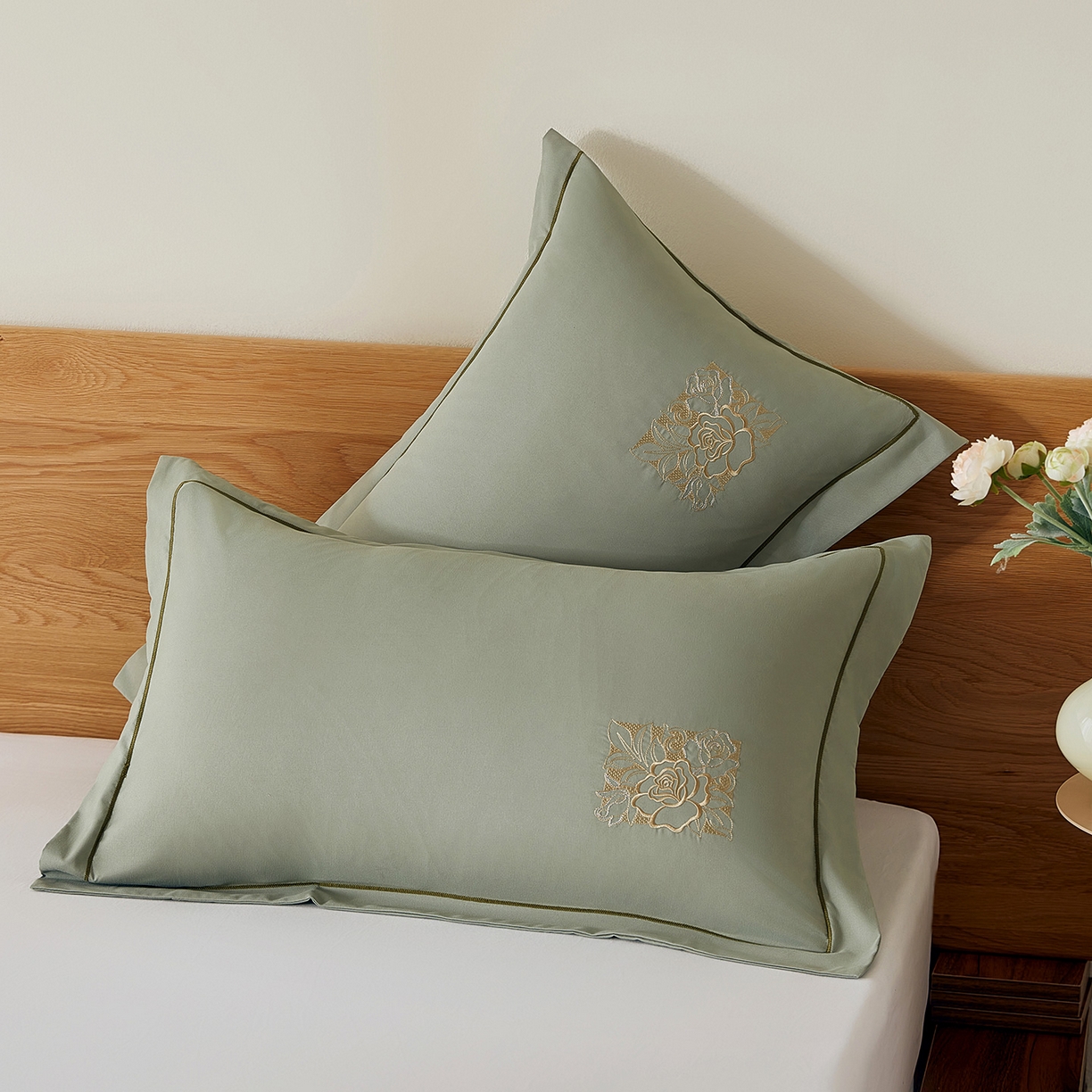 91家纺网 家纺一手货源 找家纺 （总）丰淘家纺 2025新款60水洗棉精美刺绣枕套-国色天香