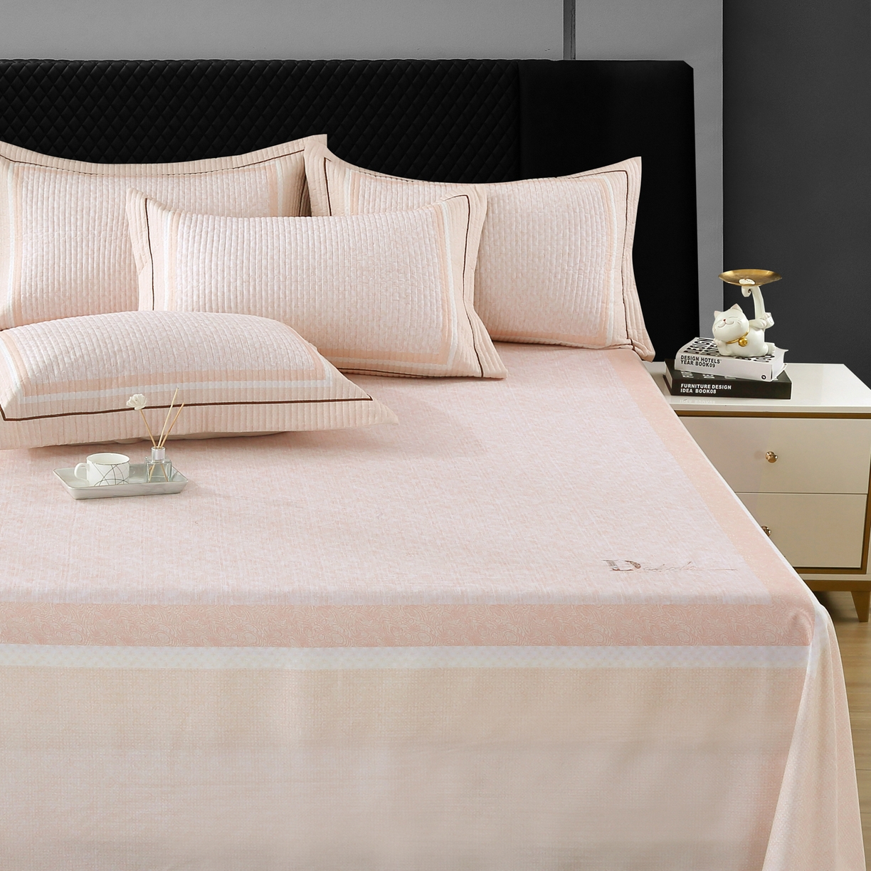 91家纺网 家纺一手货源 找家纺 OL家纺 2025新款亲肤全棉磨毛单品系列四件套 曼蒂-桔