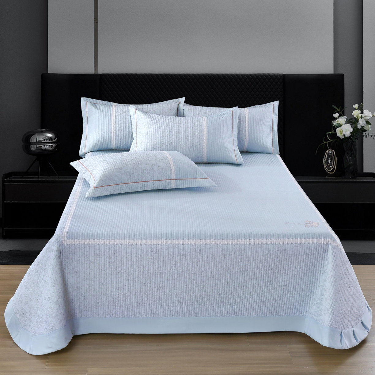 91家纺网 家纺一手货源 找家纺 OL家纺 2025新款亲肤全棉磨毛单品系列四件套 莫妮-兰