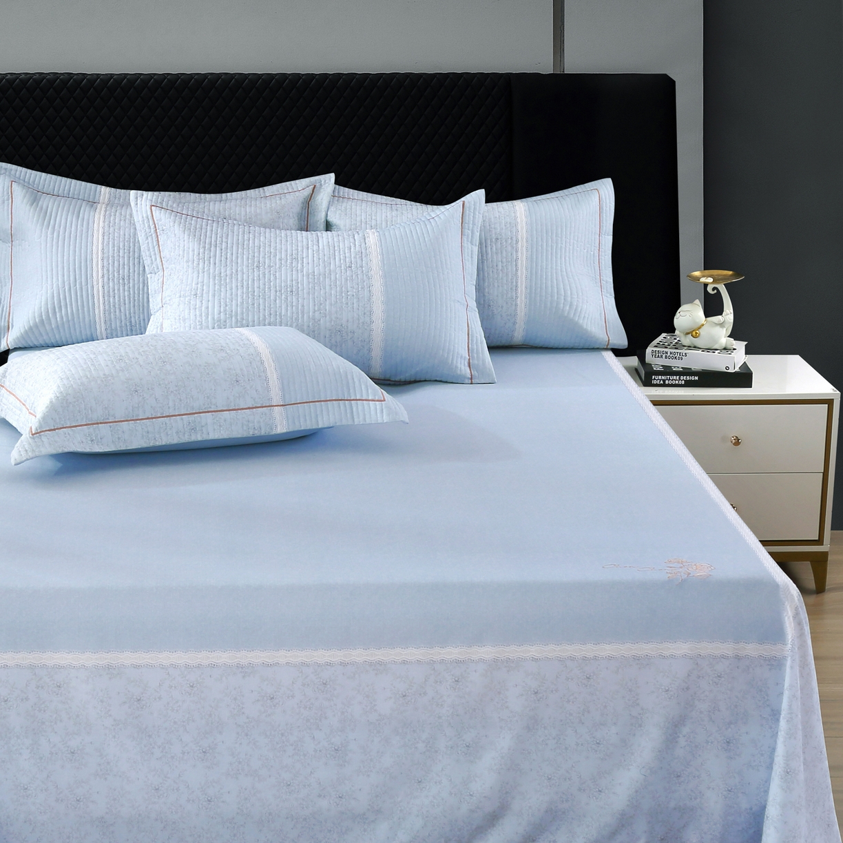 91家纺网 家纺一手货源 找家纺 OL家纺 2025新款亲肤全棉磨毛单品系列四件套 莫妮-兰