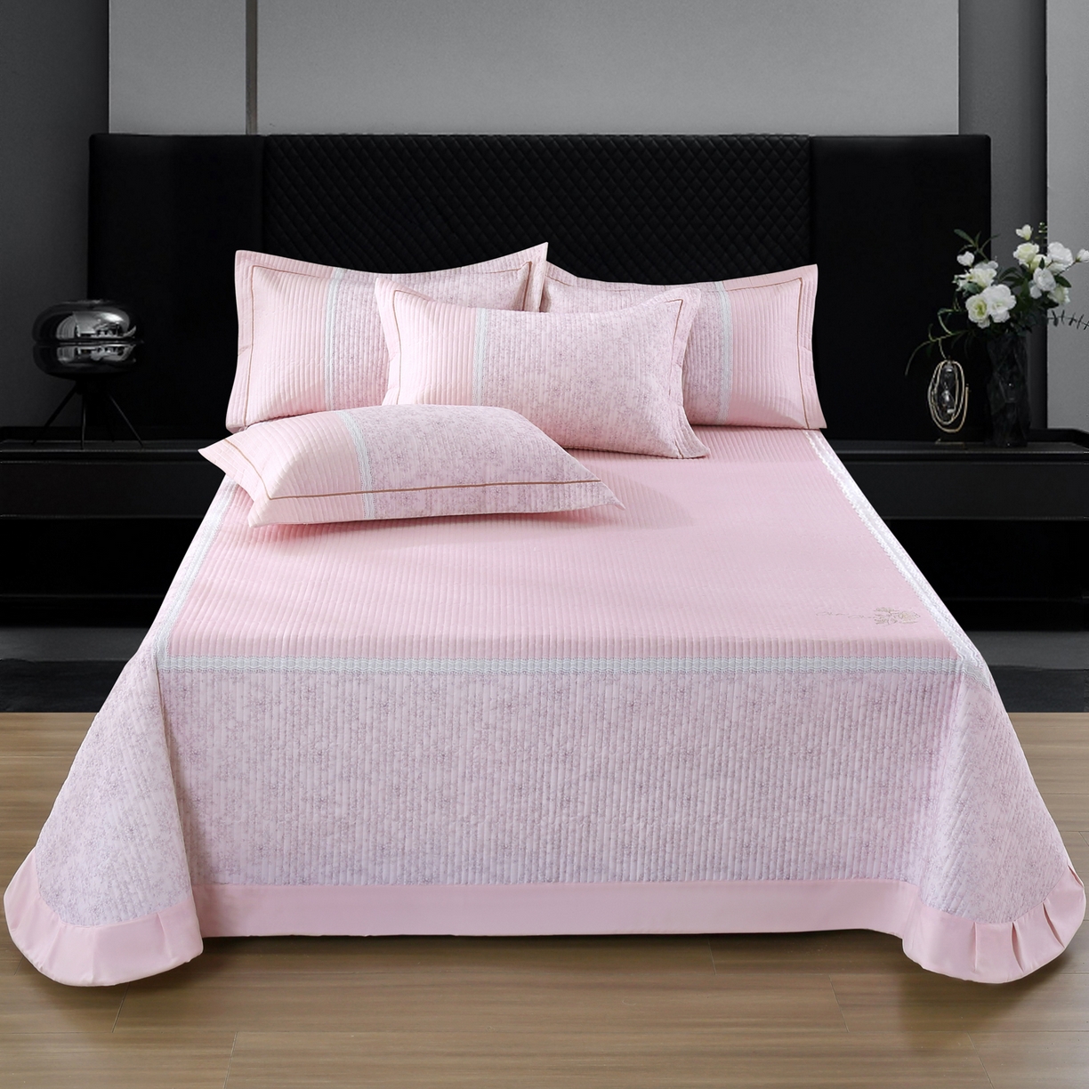 91家纺网 家纺一手货源 找家纺 OL家纺 2025新款亲肤全棉磨毛单品系列四件套 莫妮-玉