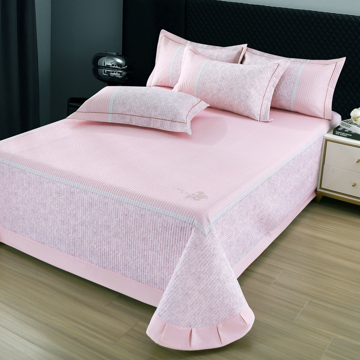 91家纺网 家纺一手货源 找家纺 OL家纺 2025新款亲肤全棉磨毛单品系列四件套 莫妮-玉