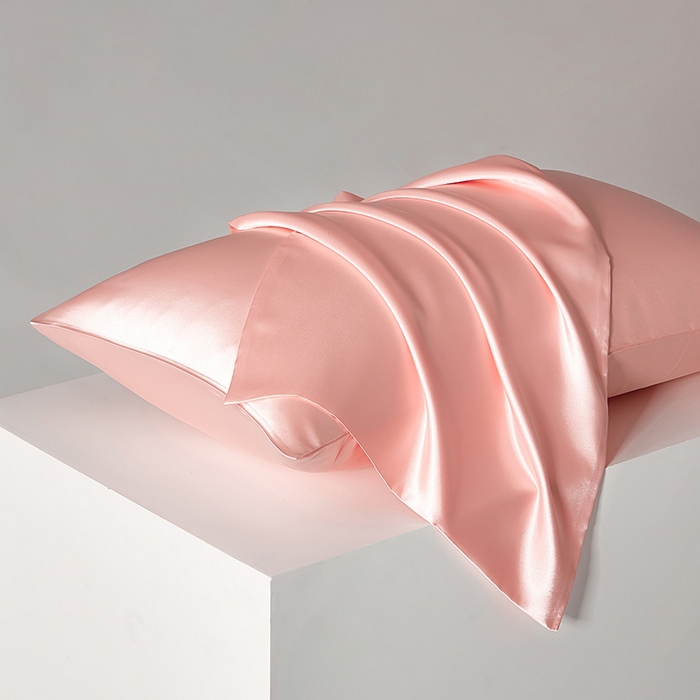 91家纺网 家纺一手货源 找家纺 丰淘家纺 2025新款亲肤柔软水洗真丝纯色枕套 真丝浅玉