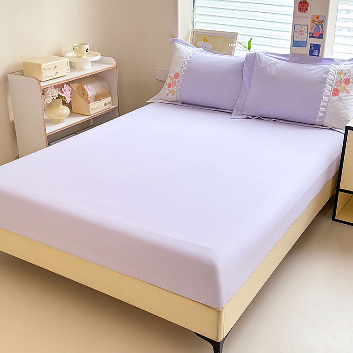 91家纺网 家纺一手货源 找家纺 慕语家纺 2025新款磨毛亲肤贴布绣伊丽莎白四件套（专版花型） 伊丽莎白--熏衣紫