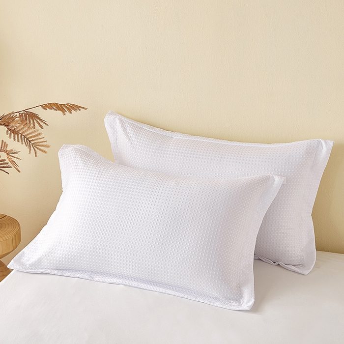 91家纺网 家纺一手货源 找家纺 丰淘家纺 2025新款华夫格枕套 华芙格-白色