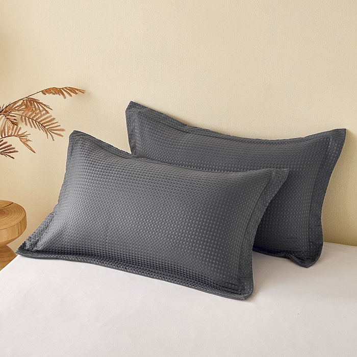 91家纺网 家纺一手货源 找家纺 丰淘家纺 2025新款华夫格枕套 华芙格-米银