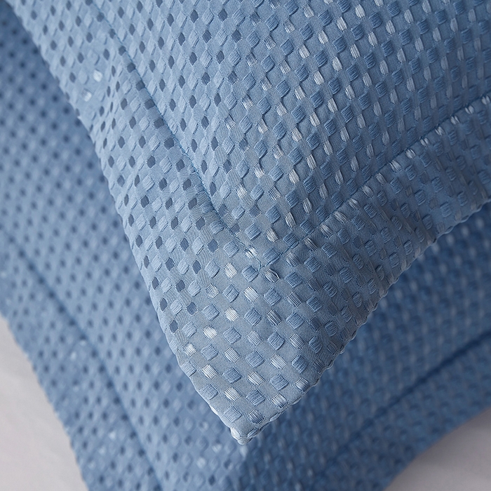 91家纺网 家纺一手货源 找家纺 丰淘家纺 2025新款华夫格枕套 华芙格-淡蓝