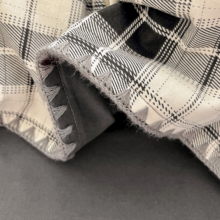 91家纺网 家纺一手货源 找家纺 忆生活 2025秋冬全棉加厚磨毛贝壳边四件套格韵-黑