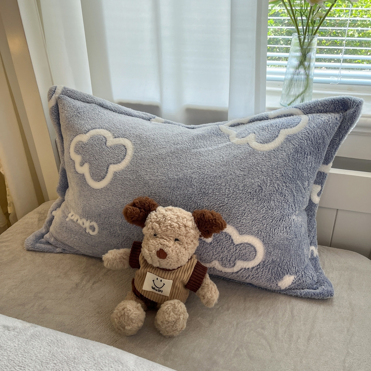 91家纺网 家纺一手货源 找家纺 川悦生活 2025新款立体雪花绒印花四件套学生床系列一场景二 奶味云朵