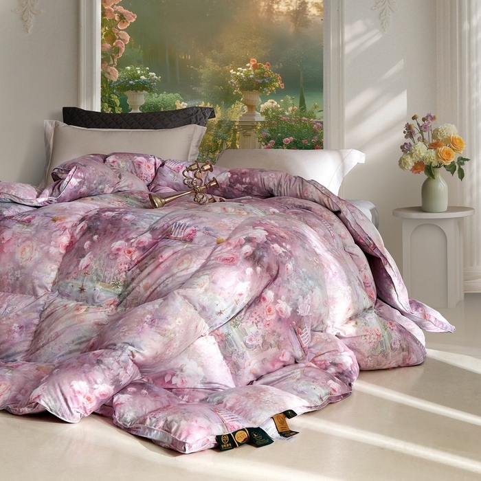 91家纺网 家纺一手货源 找家纺 织梦人羽绒工厂店2025新款羽绒被壳 莫奈花园（新）