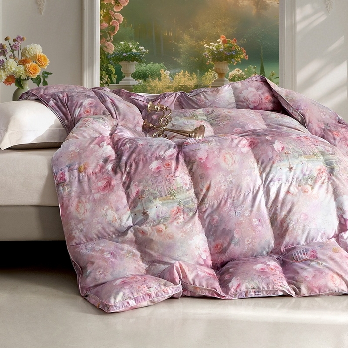 91家纺网 家纺一手货源 找家纺 织梦人羽绒工厂店2025新款羽绒被壳 莫奈花园（新）