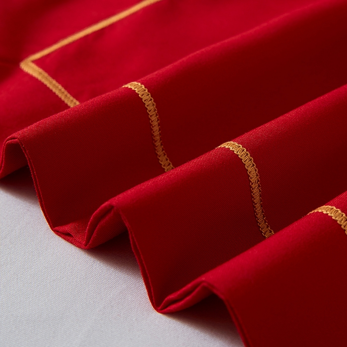 91家纺网 家纺一手货源 找家纺 丰淘家纺 2025新款婚庆结婚磨毛刺绣大红枕套 大富大贵