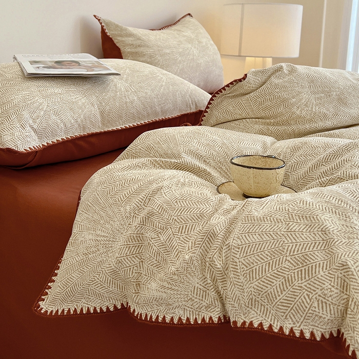 91家纺网 家纺一手货源 找家纺 （总）忆生活 2025秋冬全棉加厚磨毛贝壳边四件套直播爆款