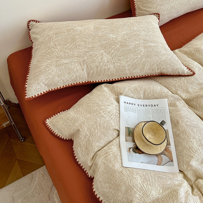 91家纺网 家纺一手货源 找家纺 （总）忆生活 2025秋冬全棉加厚磨毛贝壳边四件套直播爆款