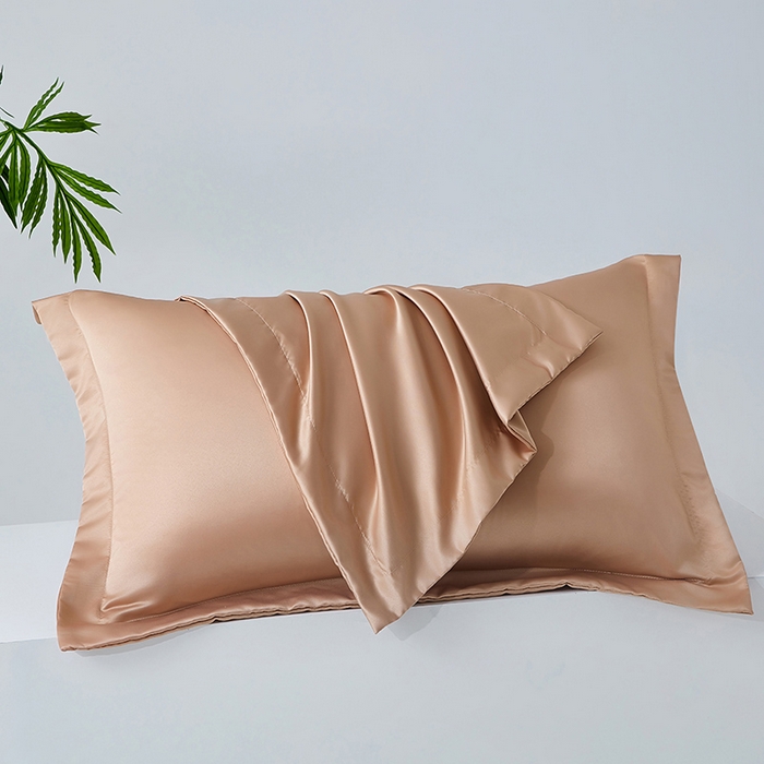 91家纺网 家纺一手货源 找家纺 丰淘家纺 2025新款水洗丝纯色枕套 水洗丝-驼色