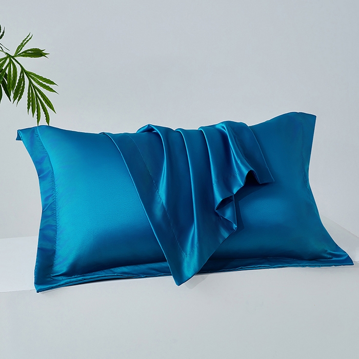 丰淘家纺 2025新款水洗丝纯色枕套 水洗丝-孔雀蓝