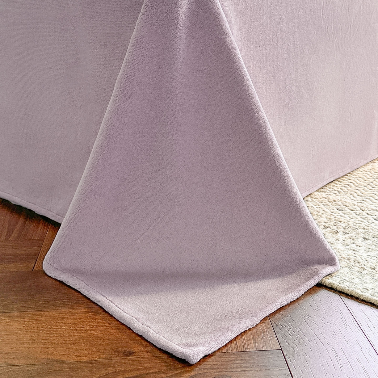 91家纺网 家纺一手货源 找家纺 蓝极人 2025新款色织阳离子提花牛奶绒四件套 色织-浅紫