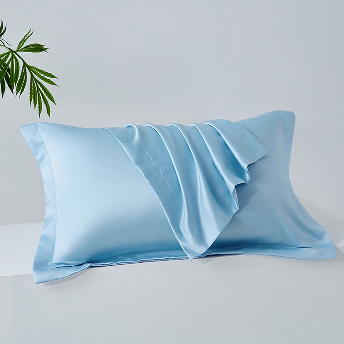 丰淘家纺 2025新款水洗丝纯色枕套 水洗丝-湖蓝