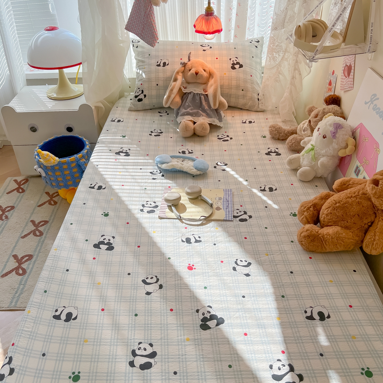 91家纺网 家纺一手货源 找家纺 （总）韩巢家纺 2025新款A类学生宿舍上下铺床笠单件床垫保护罩枕套三件套