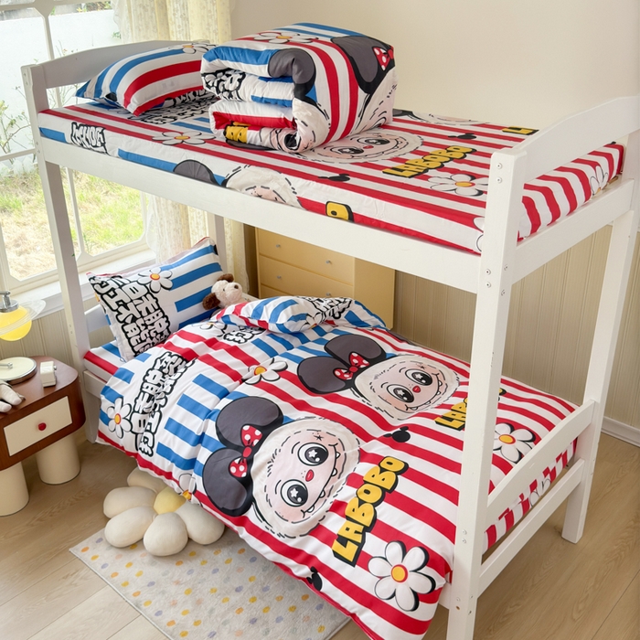 91家纺网 家纺一手货源 找家纺 乐居坊 2025新款开学季亲肤棉透气印花芦荟棉四件套（宿舍床） 潮流前线