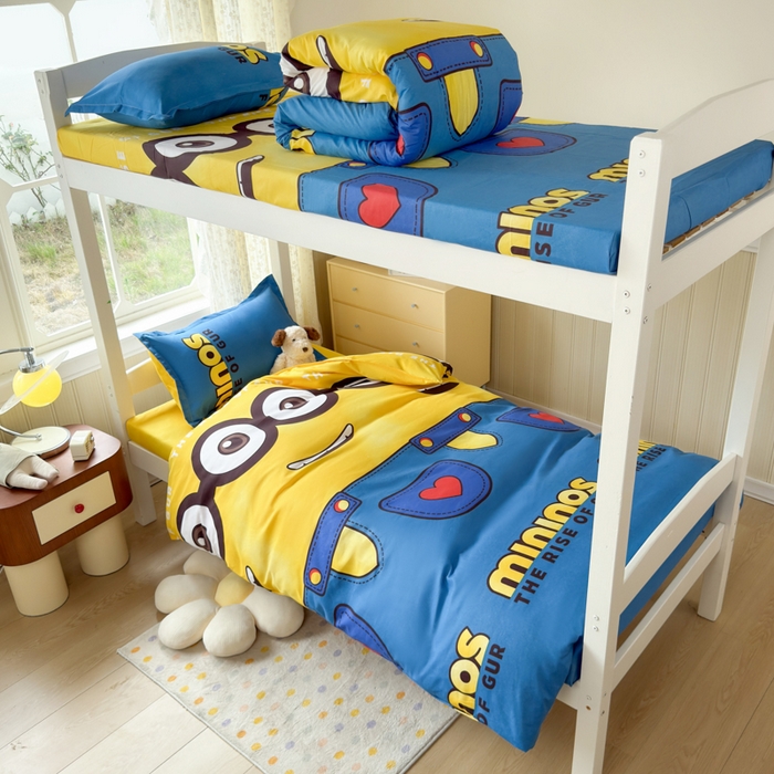 91家纺网 家纺一手货源 找家纺 乐居坊 2025新款开学季亲肤棉透气印花芦荟棉四件套（宿舍床） 大眼萌