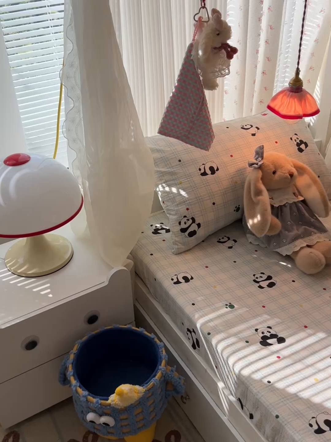 91家纺网 家纺一手货源 找家纺 韩巢家纺 2025新款A类学生宿舍上下铺床笠单件床垫保护罩枕套三件套 软软熊猫