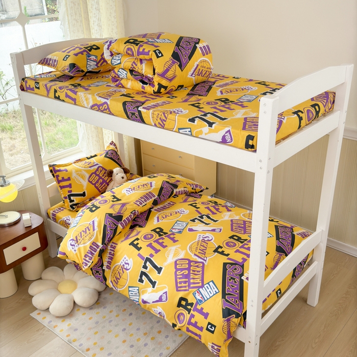 91家纺网 家纺一手货源 找家纺 乐居坊 2025新款开学季亲肤棉透气印花芦荟棉四件套（宿舍床） 紫金王朝