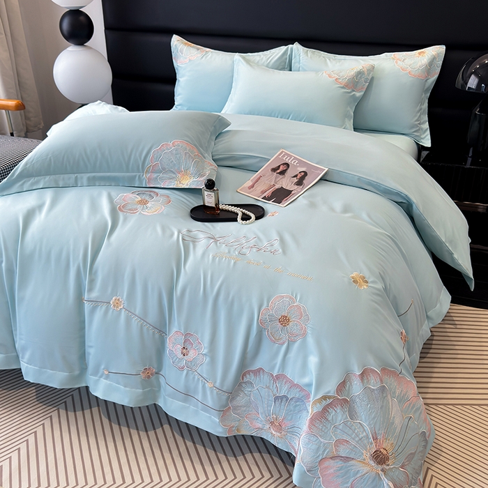 慕语家纺 2025新款亲肤棉刺绣四件套系列--维纳斯（专版花型） 维纳斯--夏萤绿