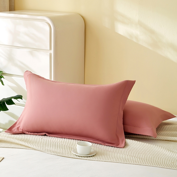 91家纺网 家纺一手货源 找家纺 丰淘家纺 2025新款亲肤柔软纯色水洗磨毛枕套 纯色-豆沙