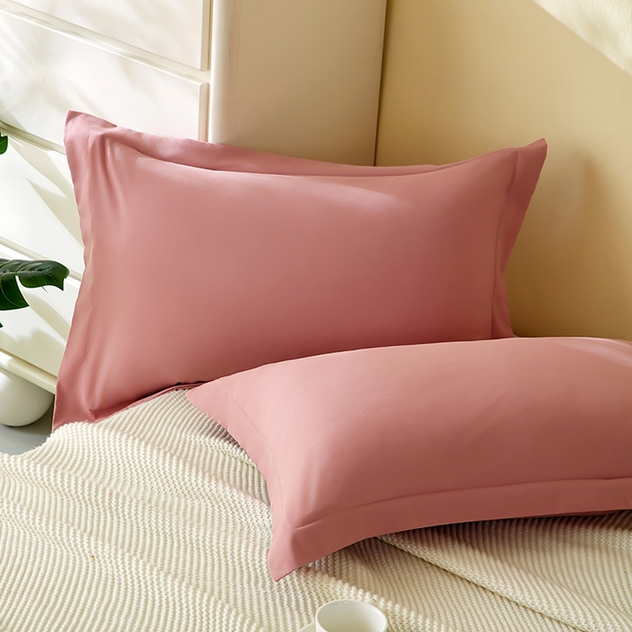 91家纺网 家纺一手货源 找家纺 丰淘家纺 2025新款亲肤柔软纯色水洗磨毛枕套 纯色-豆沙