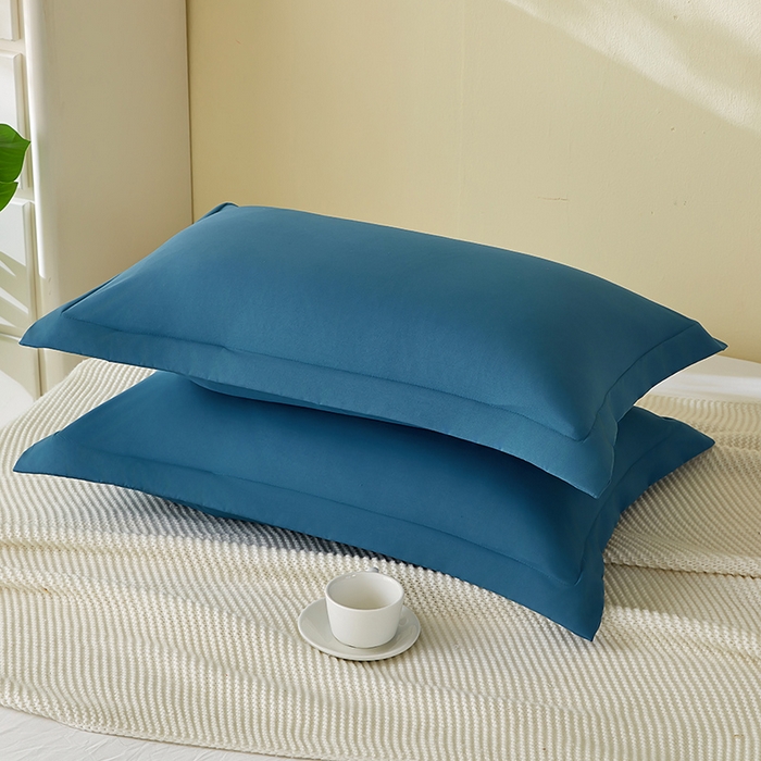 91家纺网 家纺一手货源 找家纺 丰淘家纺 2025新款亲肤柔软纯色水洗磨毛枕套 纯色-宝蓝