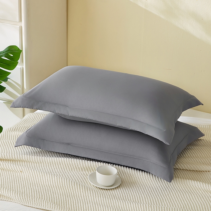 91家纺网 家纺一手货源 找家纺 丰淘家纺 2025新款亲肤柔软纯色水洗磨毛枕套 纯色-浅灰