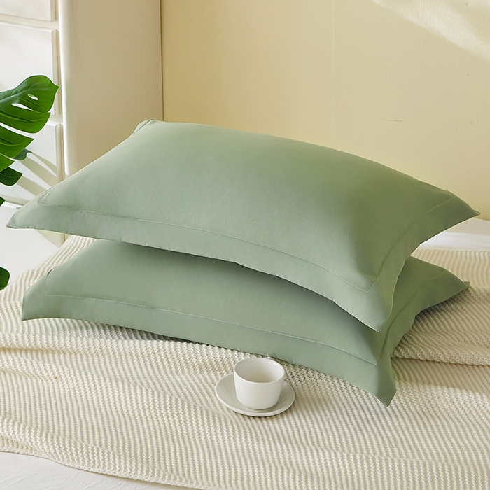 91家纺网 家纺一手货源 找家纺 丰淘家纺 2025新款亲肤柔软纯色水洗磨毛枕套 纯色-清雅绿