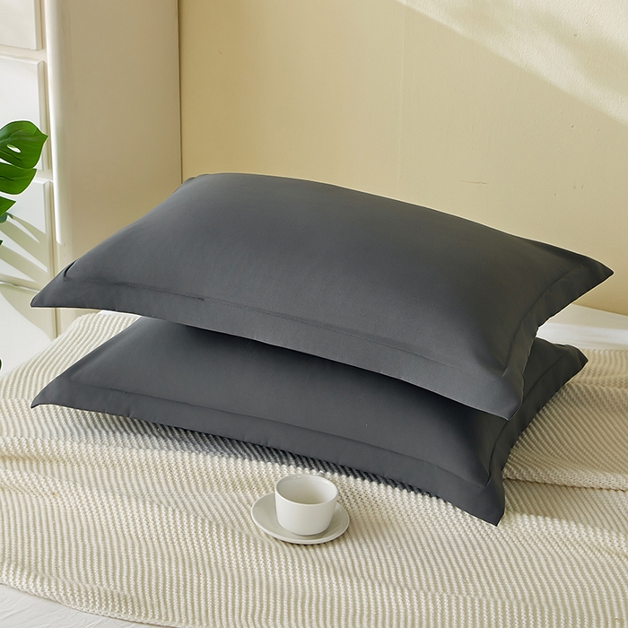 91家纺网 家纺一手货源 找家纺 丰淘家纺 2025新款亲肤柔软纯色水洗磨毛枕套 纯色-深灰