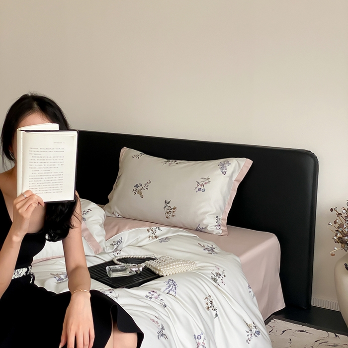 91家纺网 家纺一手货源 找家纺 （总）2024新款40s加厚天丝棉磨毛印花四件套-花信