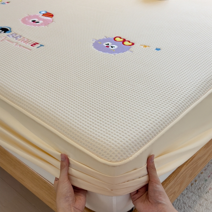 91家纺网 家纺一手货源 找家纺 （总）莱家富 2025新款A类华夫格夹棉床笠单品床笠单件床笠套件