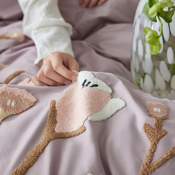 91家纺网 家纺一手货源 找家纺 （总）初拾 2024新款100s澳棉毛巾绣四件套-春日