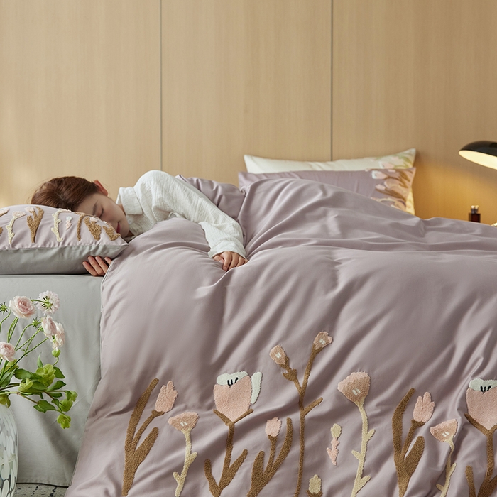 91家纺网 家纺一手货源 找家纺 （总）初拾 2024新款100s澳棉毛巾绣四件套-春日