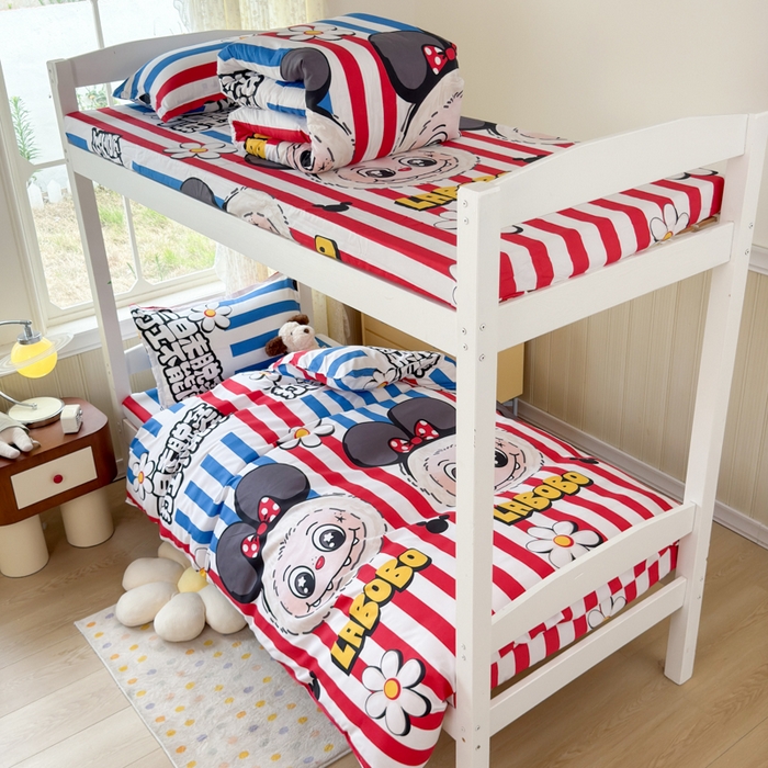 91家纺网 家纺一手货源 找家纺 乐居坊 2025新款开学季亲肤棉透气印花芦荟棉四件套（宿舍床） 潮流前线