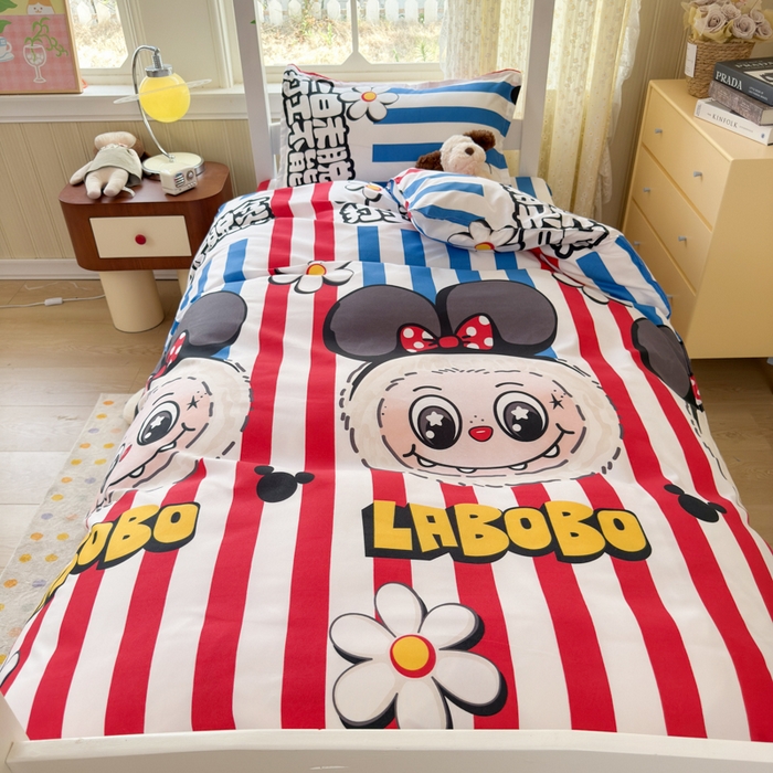 91家纺网 家纺一手货源 找家纺 乐居坊 2025新款开学季亲肤棉透气印花芦荟棉四件套（宿舍床） 潮流前线