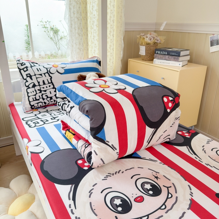 91家纺网 家纺一手货源 找家纺 乐居坊 2025新款开学季亲肤棉透气印花芦荟棉四件套（宿舍床） 潮流前线