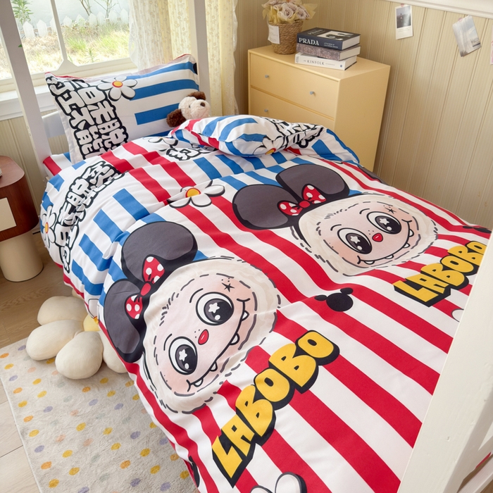 乐居坊 2025新款开学季亲肤棉透气印花芦荟棉四件套（宿舍床） 潮流前线