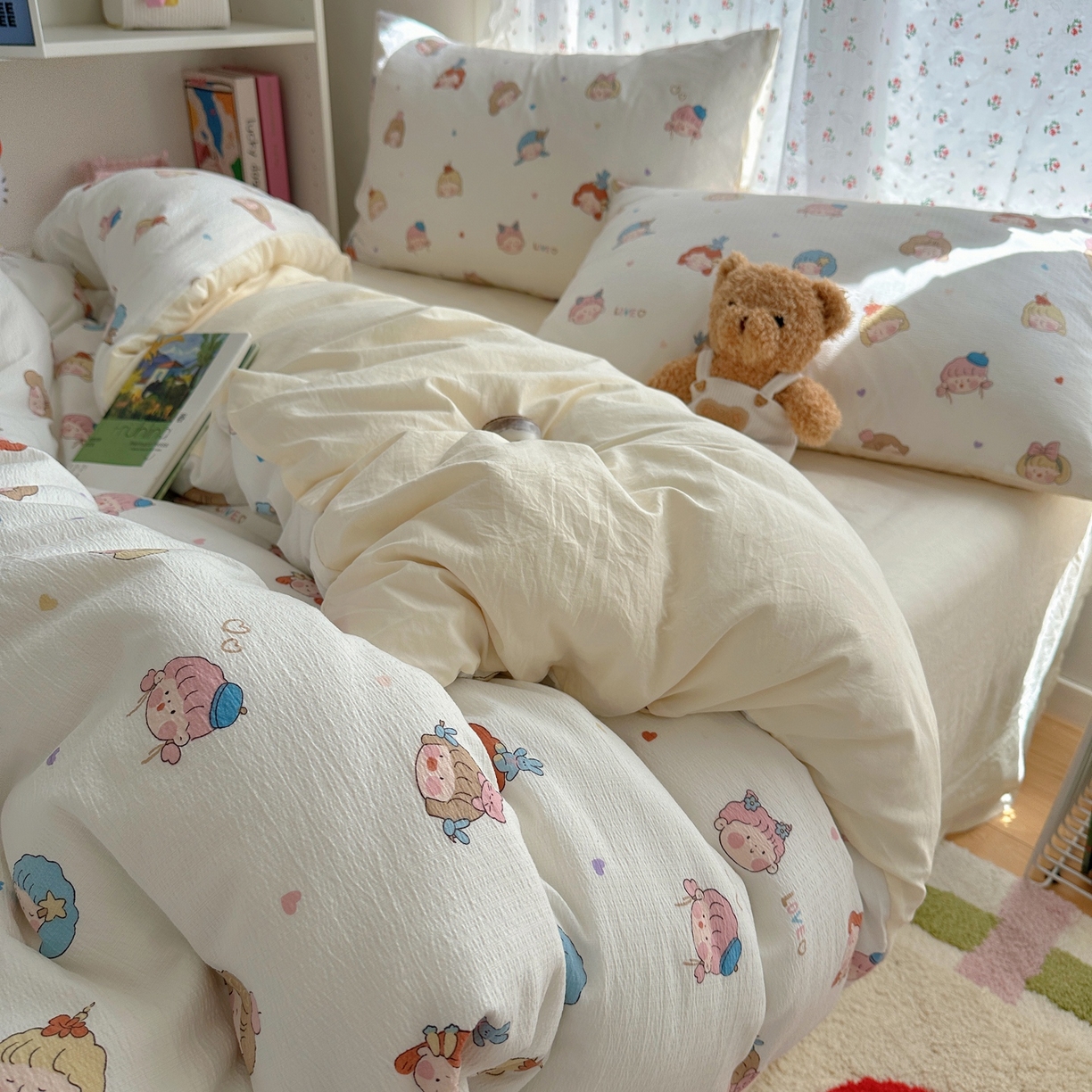 91家纺网 家纺一手货源 找家纺 （总）顾里家纺 2025新款韩系奶萌云朵棉四件套