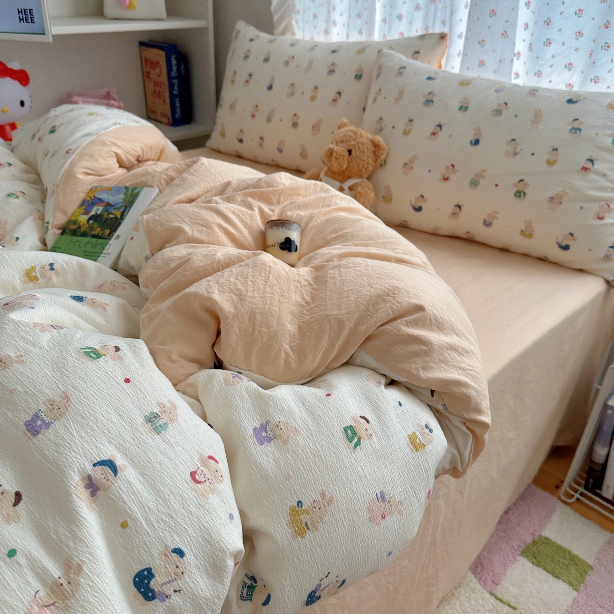 91家纺网 家纺一手货源 找家纺 （总）顾里家纺 2025新款韩系奶萌云朵棉四件套