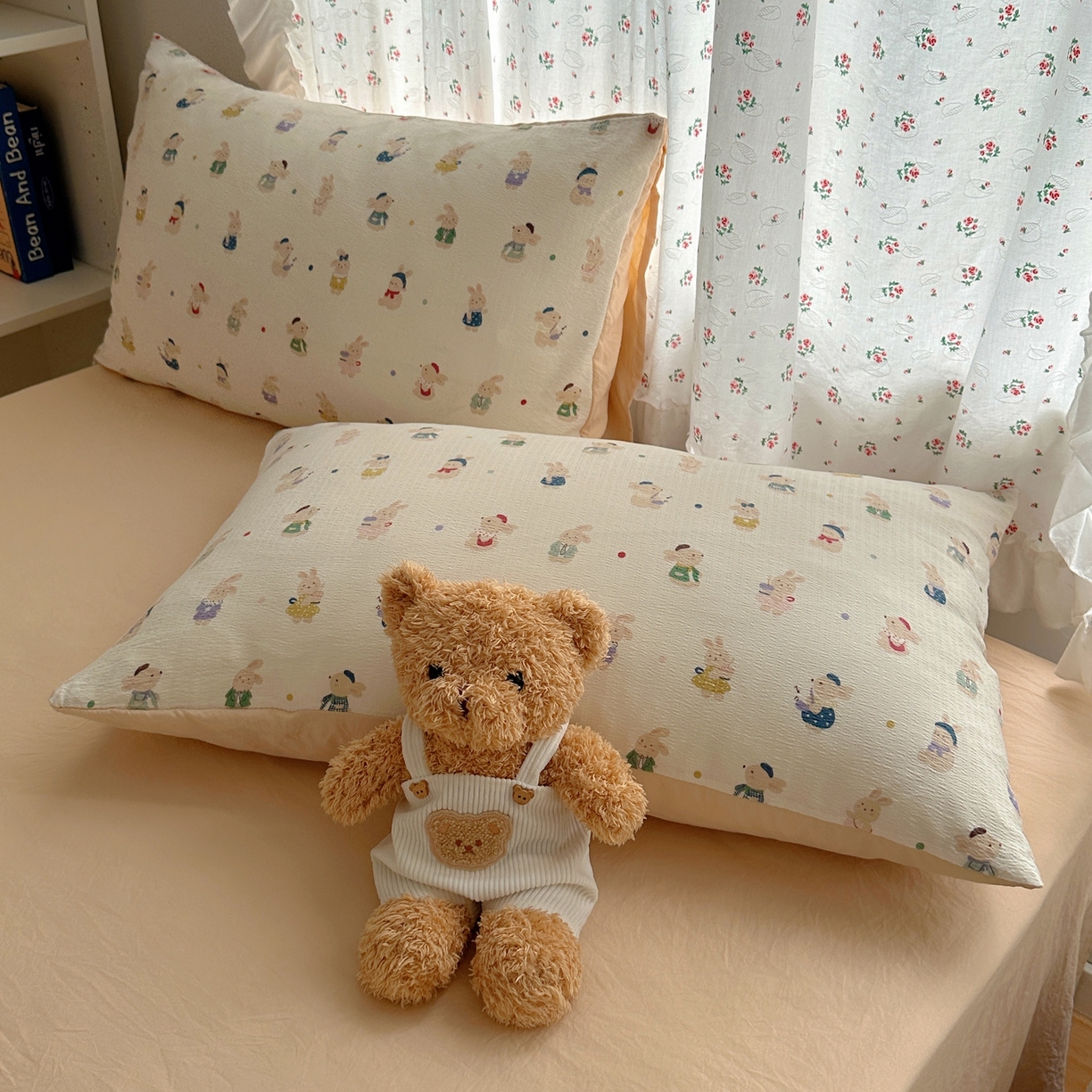 91家纺网 家纺一手货源 找家纺 顾里家纺 2025新款韩系奶萌云朵棉四件套 小甜兔兔