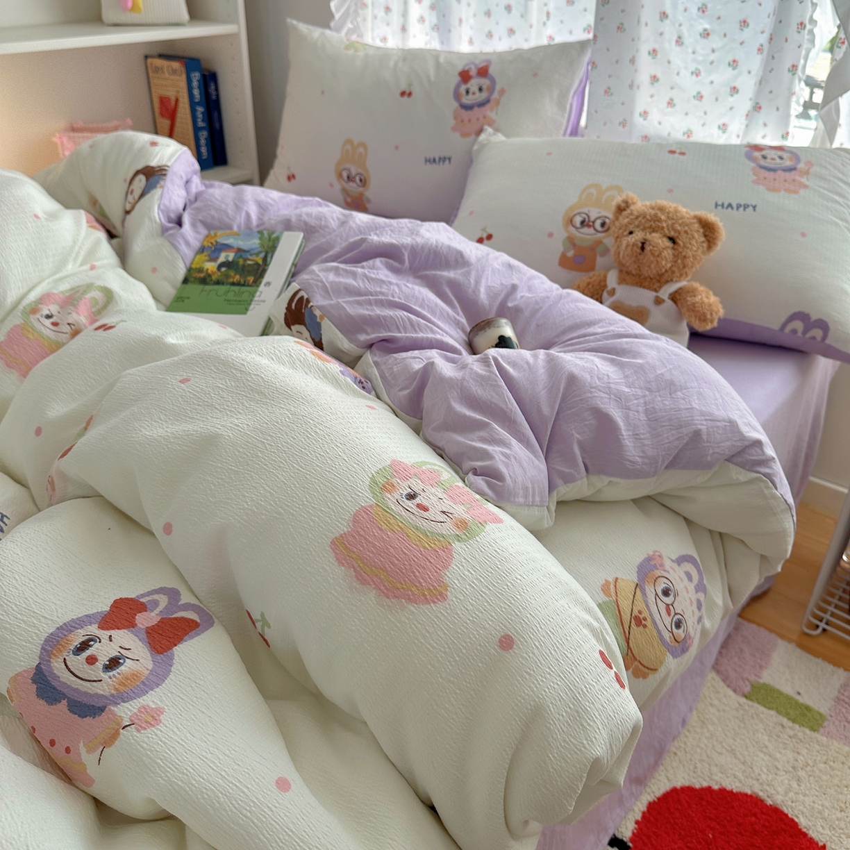 91家纺网 家纺一手货源 找家纺 （总）顾里家纺 2025新款韩系奶萌云朵棉四件套